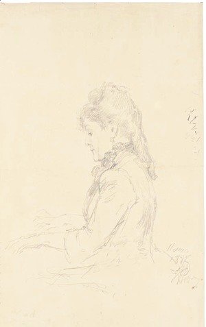 Ilya Efimovich Efimovich Repin - A presumed portrait of Sophie Menter (1846-1918)
