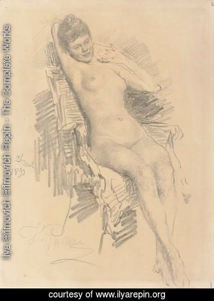 Ilya Efimovich Efimovich Repin - A reclining nude