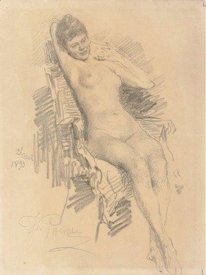 Ilya Efimovich Efimovich Repin - A reclining nude