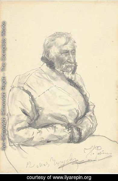 Ilya Efimovich Efimovich Repin - Portrait of a gentleman in a sheepskin kaftan
