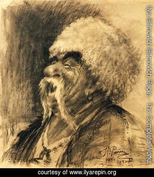 Portrait of a laughing Cossack