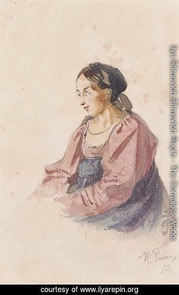 Ilya Efimovich Efimovich Repin - Portrait of an Italian Peasant Woman