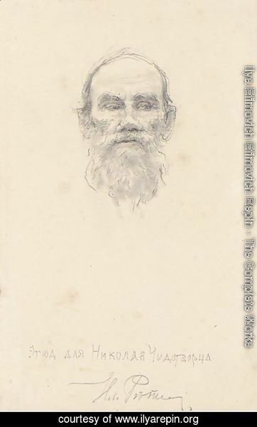 Ilya Efimovich Efimovich Repin - Portrait of Lev Nikolaevich Tolstoi