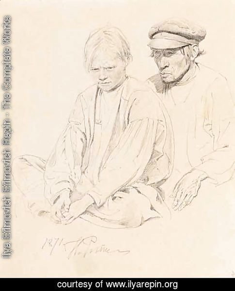 Study Of Peasant Boy And Man