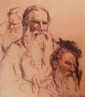 Ilya Efimovich Efimovich Repin - Sketches of Leo Tolstoy