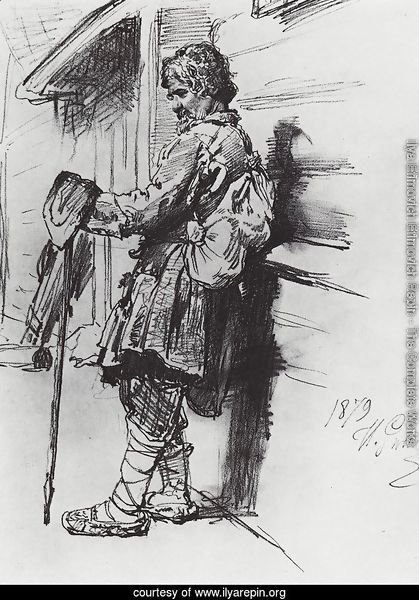 A beggar with a bag