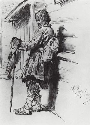 Ilya Efimovich Efimovich Repin - A beggar with a bag