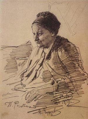 Ilya Efimovich Efimovich Repin - Portrait of T.S. Repina, mother of the artist
