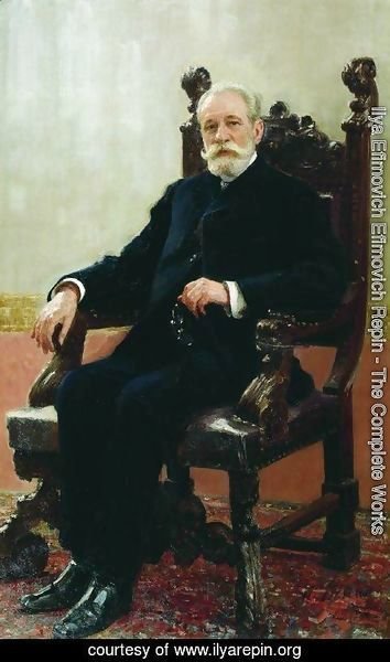 Ilya Efimovich Efimovich Repin - Portrait of the Chairman of the Azov-Don Commercial Bank in St. Petersburg, A.B. Nenttsel