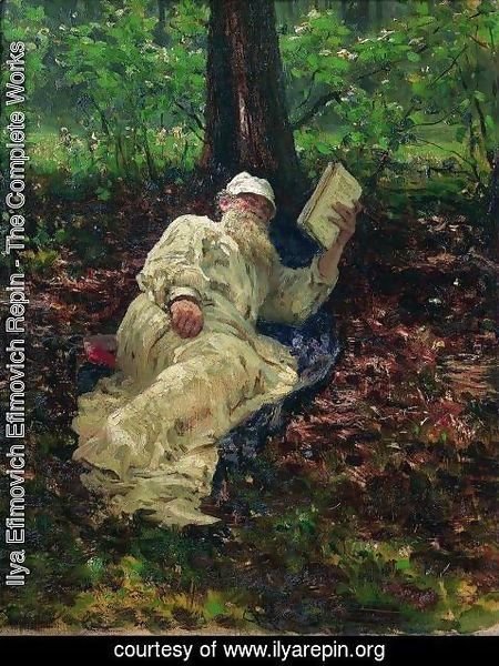 Ilya Efimovich Efimovich Repin - Leo Tolstoy in the forest