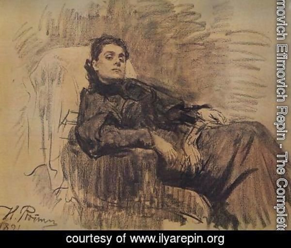 Ilya Efimovich Efimovich Repin - Portrait of actress Eleonora Duse