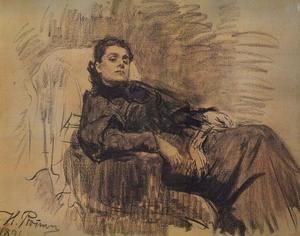 Ilya Efimovich Efimovich Repin - Portrait of actress Eleonora Duse