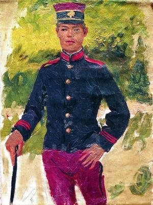 Ilya Efimovich Efimovich Repin - The young soldier. Parisian style