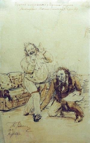 Ilya Efimovich Efimovich Repin - Pushkin at Karl Bryullov's