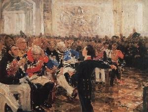 Ilya Efimovich Efimovich Repin - A. Pushkin on the act in the Lyceum on Jan. 8, 1815