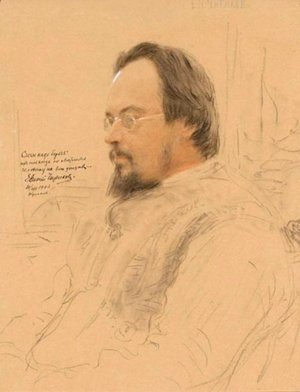 Ilya Efimovich Efimovich Repin - Portrait of writer  Yevgeny Nikolayevich Chirikov