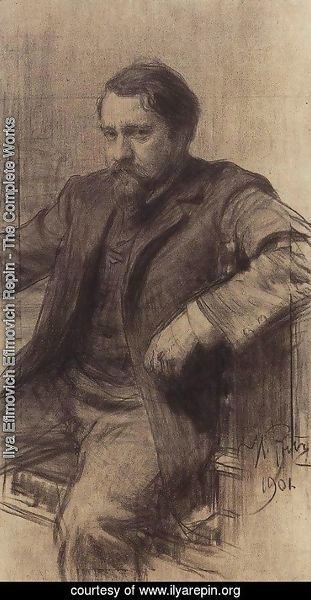 Ilya Efimovich Efimovich Repin - Portrait of the Artist Valentin Serov