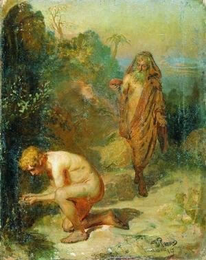 Ilya Efimovich Efimovich Repin - Diogenes and the boy
