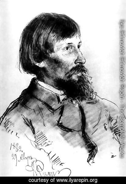 Ilya Efimovich Efimovich Repin - Portrait of the Artist Viktor Vasnetsov