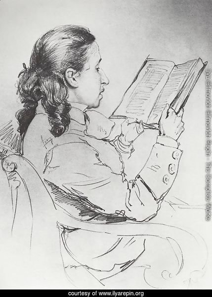 Portrait of E.G. Mamontova reading