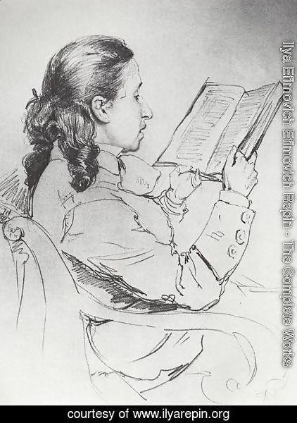 Ilya Efimovich Efimovich Repin - Portrait of E.G. Mamontova reading