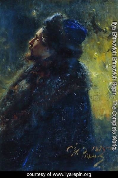 Ilya Efimovich Efimovich Repin - Portrait of painter Viktor Mikhailovich Vasnetsov. Study for the picture Sadko in the Underwater Kingdom.