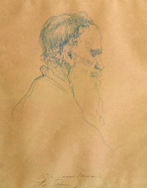 Ilya Efimovich Efimovich Repin - Portrait of Levo Tolstoy