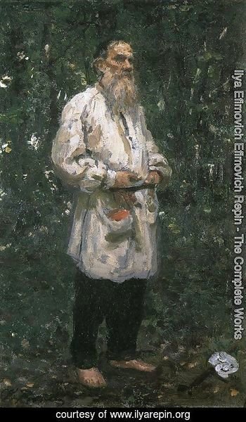 Ilya Efimovich Efimovich Repin - Leo Tolstoy barefoot