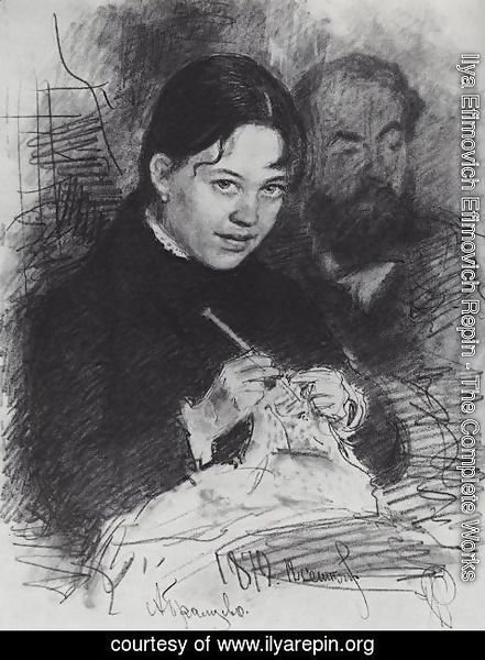 Ilya Efimovich Efimovich Repin - Portrait of E.L. Prahova and painter R.S. Levitsky