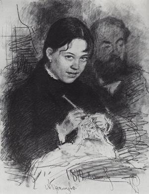 Ilya Efimovich Efimovich Repin - Portrait of E.L. Prahova and painter R.S. Levitsky